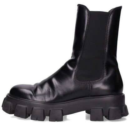 PRADA Monolith Chelsea Leather Boots Black Size 9.5