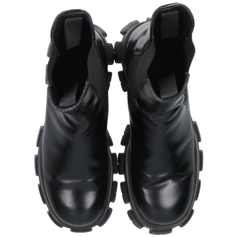 PRADA Monolith Chelsea Leather Boots Black Size 9.5