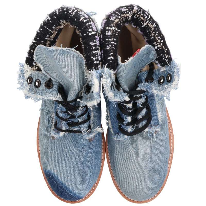PLAY HARDER Denim Short Boots Indigo Size EU 45