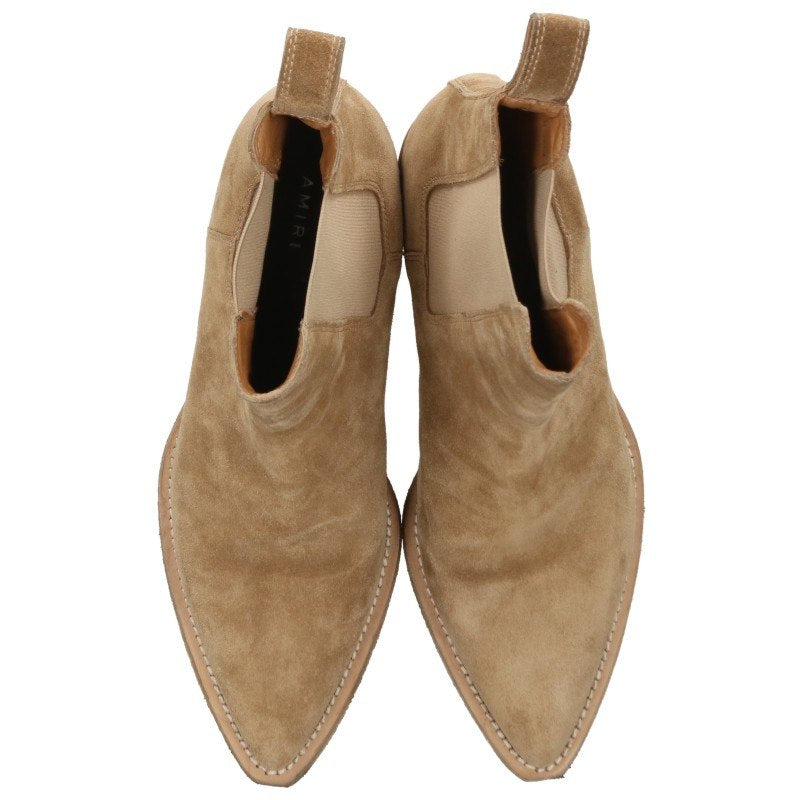 AMIRI Crepe Pointy Toe Chelsea Boots Beige Size EU 42