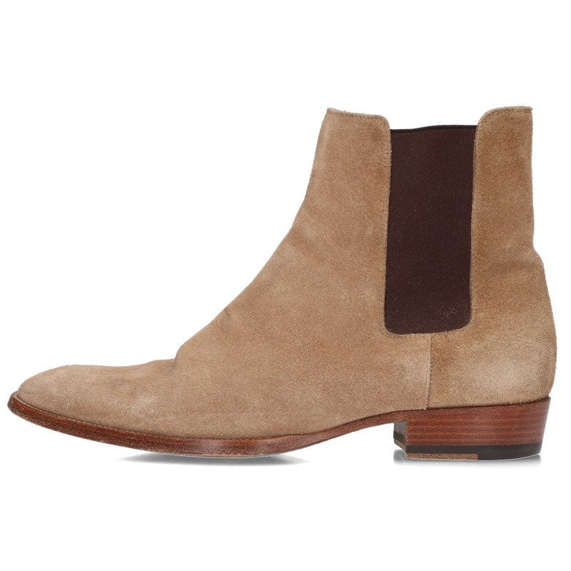 SAINT LAURENT PARIS Suede Chelsea Boots Brown Size EU 40