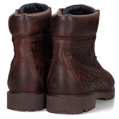 Timberland Woven Leather Lace-up Boots Brown Size 29cm