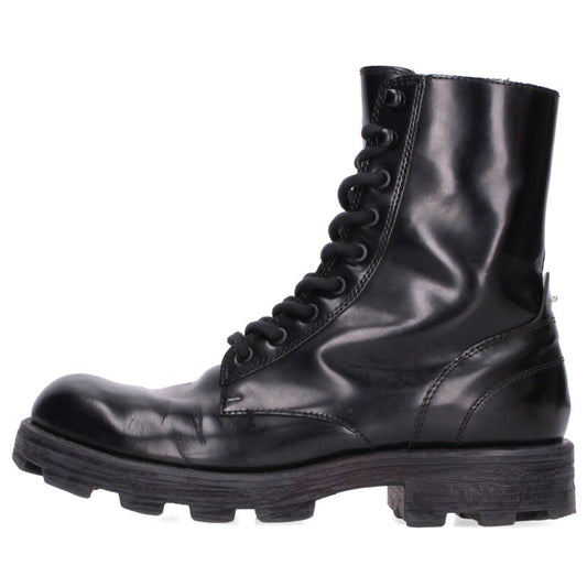 DIESEL Y02994 Leather Boots Black Size 28cm