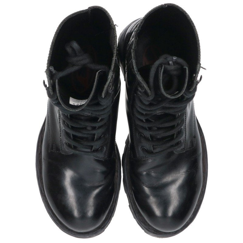 DIESEL Y02994 Leather Boots Black Size 28cm