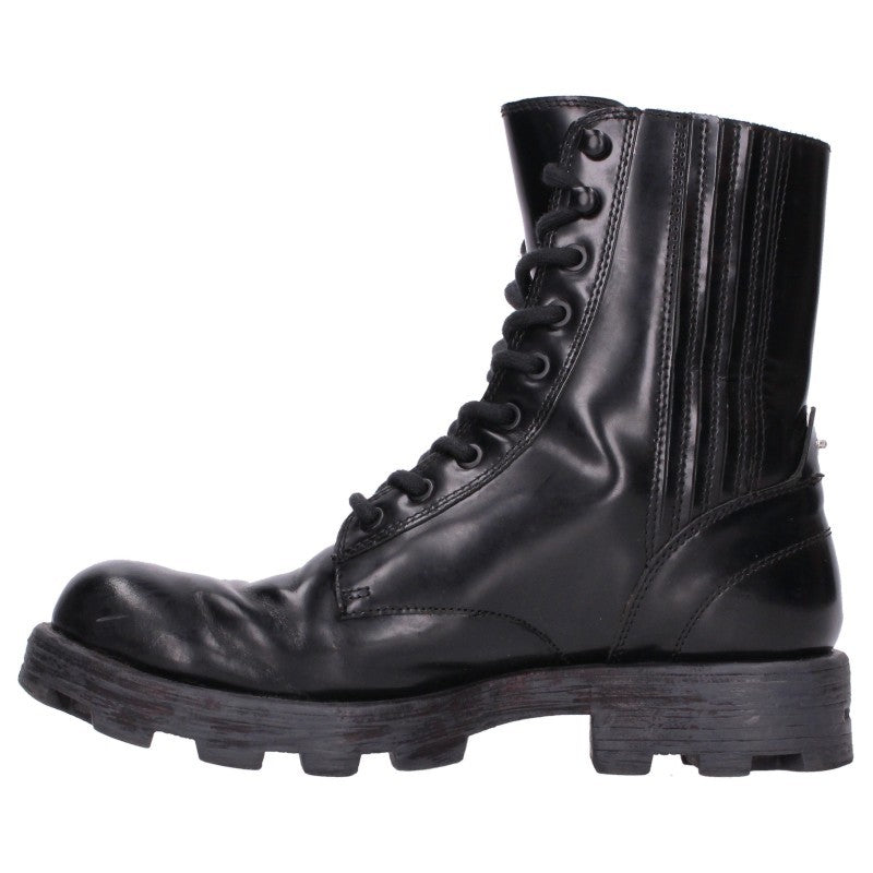 DIESEL Y02994 Leather Boots Black Size 28cm