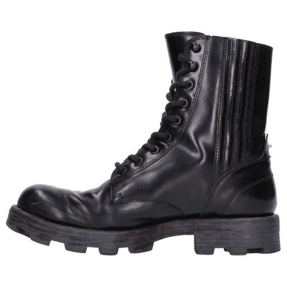 DIESEL Y02994 Leather Boots Black Size 28cm