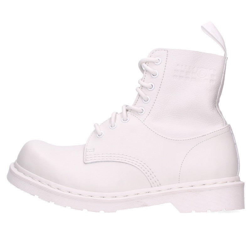 MM6 Dr. Martens 1460 Twist Lace-Up Boots White Size UK8