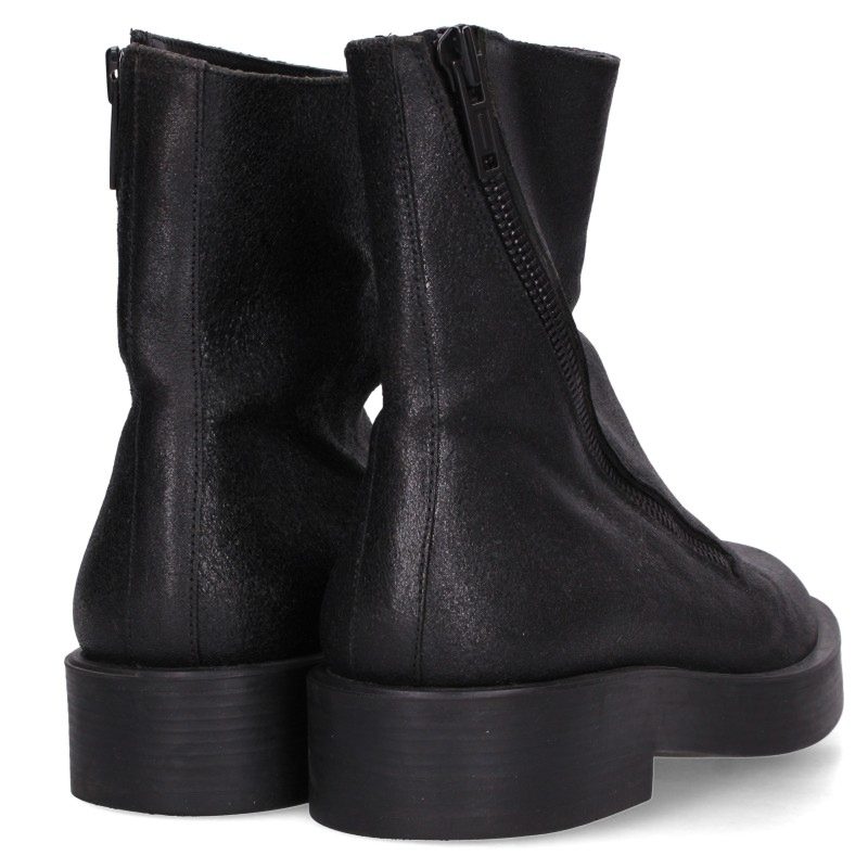 ANN DEMEULEMEESTER Slide Zip Short Boots Black Size EU 41