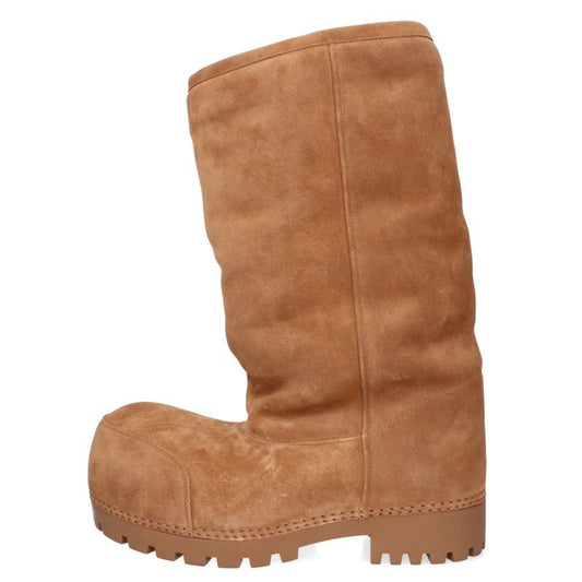 BALENCIAGA Alaska Fur High Boots Brown Size EU 41