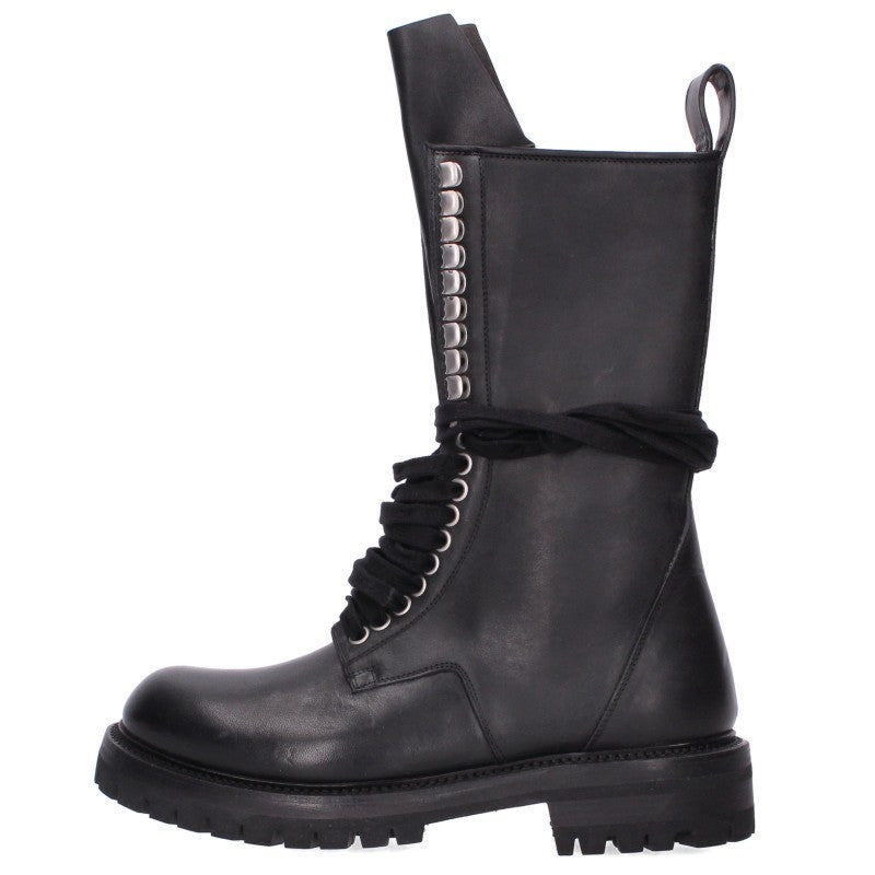 Rick Owens RACEUP ARMY Lace-Up Army Boots Black Size EU 39
