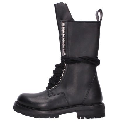 Rick Owens RACEUP ARMY Lace-Up Army Boots Black Size EU 39