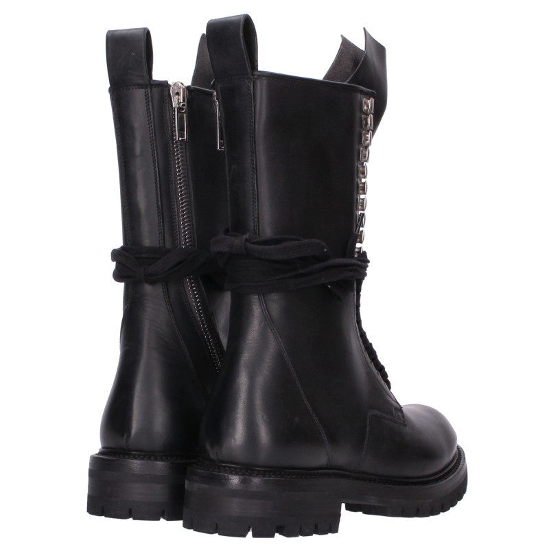 Rick Owens RACEUP ARMY Lace-Up Army Boots Black Size EU 39