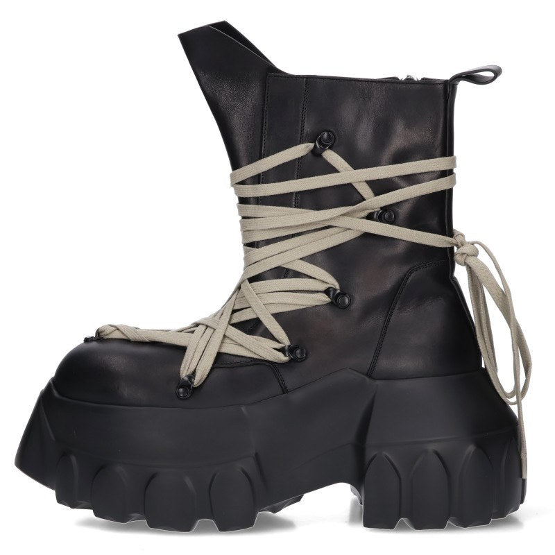 Rick Owens MEGALACED MEGA TRACTOR Leather Boots Size EU 44
