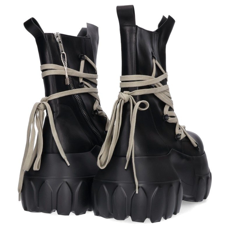 Rick Owens MEGALACED MEGA TRACTOR Leather Boots Size EU 44