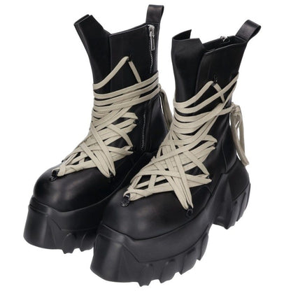 Rick Owens MEGALACED MEGA TRACTOR Leather Boots Size EU 44