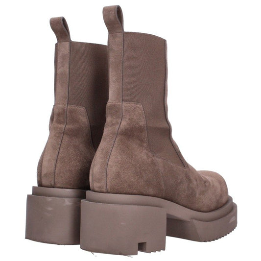 Rick Owens Beatle Bogun Suede Chelsea Boots Grey Size EU 43