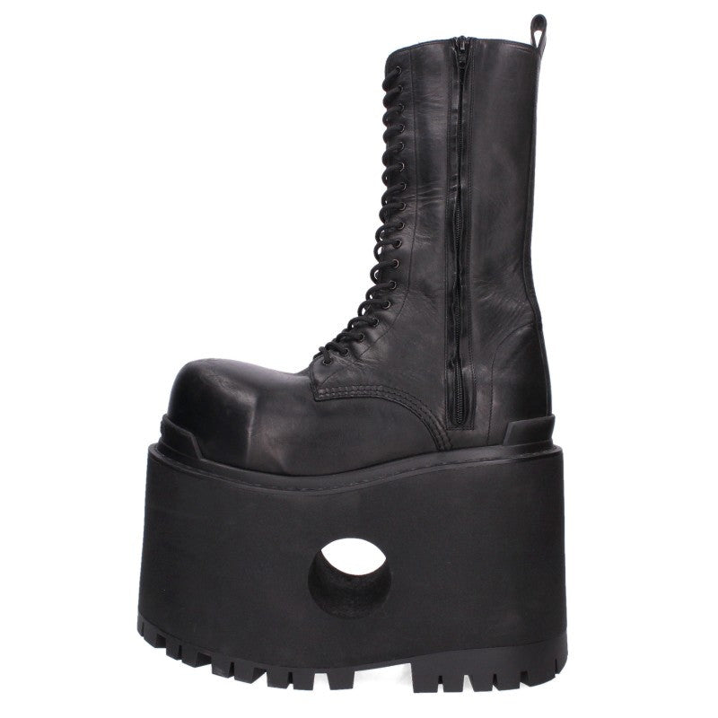 BALENCIAGA Giant High Leather Boots Black Size EU 42