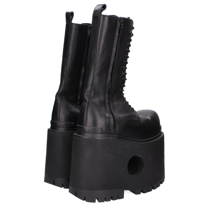BALENCIAGA Giant High Leather Boots Black Size EU 42