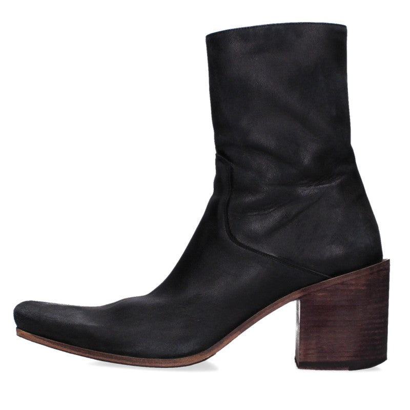 BALENCIAGA Monsieur Side-Zip Leather Boots Black Size EU 43