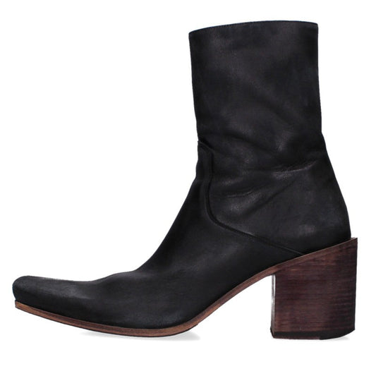 BALENCIAGA Monsieur Side-Zip Leather Boots Black Size EU 43