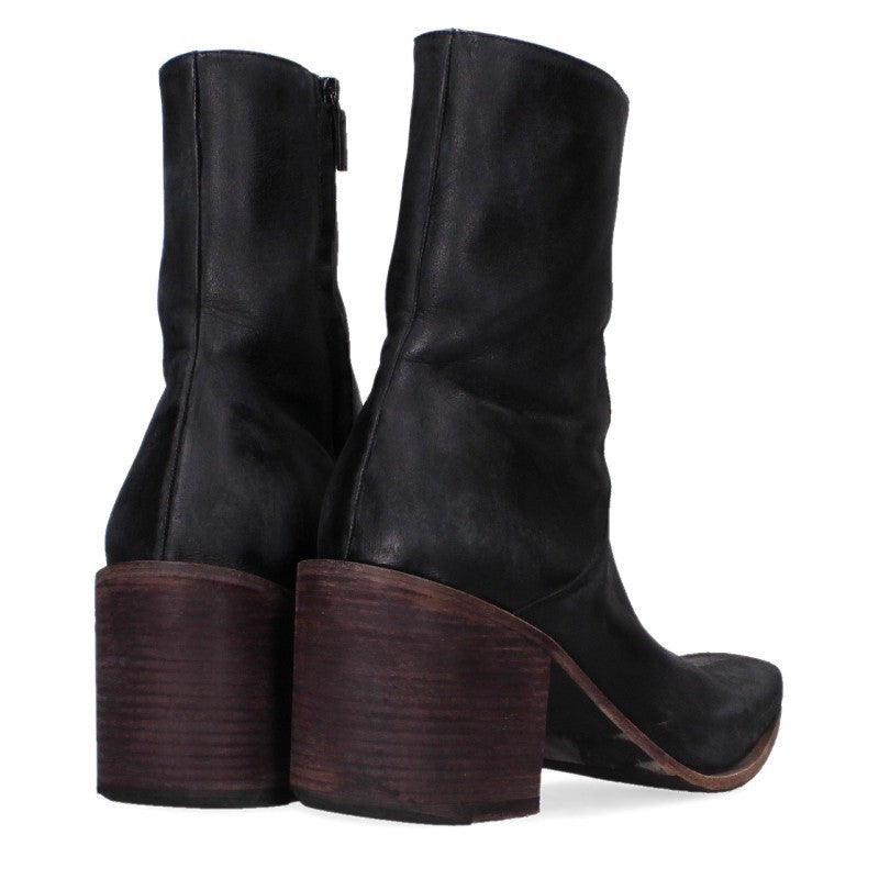 BALENCIAGA Monsieur Side-Zip Leather Boots Black Size EU 43
