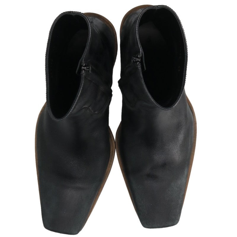 BALENCIAGA Monsieur Side-Zip Leather Boots Black Size EU 43