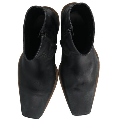 BALENCIAGA Monsieur Side-Zip Leather Boots Black Size EU 43