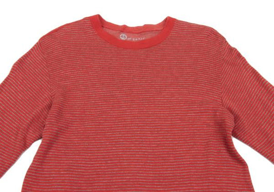 45rpm Cotton Border Knit Sweater Red Multi Size 3