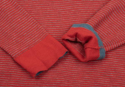 45rpm Cotton Border Knit Sweater Red Multi Size 3