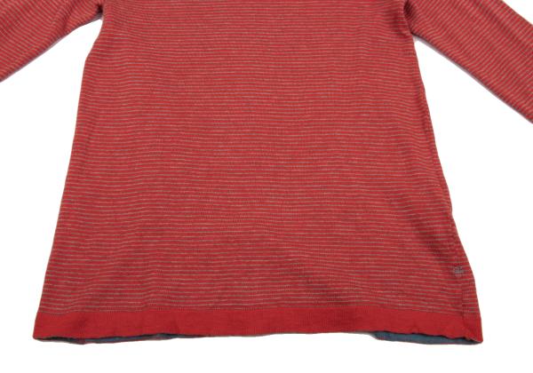 45rpm Cotton Border Knit Sweater Red Multi Size 3