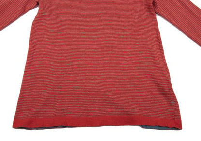45rpm Cotton Border Knit Sweater Red Multi Size 3