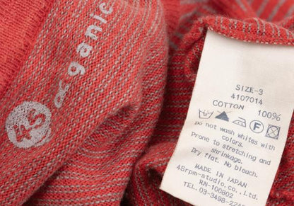 45rpm Cotton Border Knit Sweater Red Multi Size 3