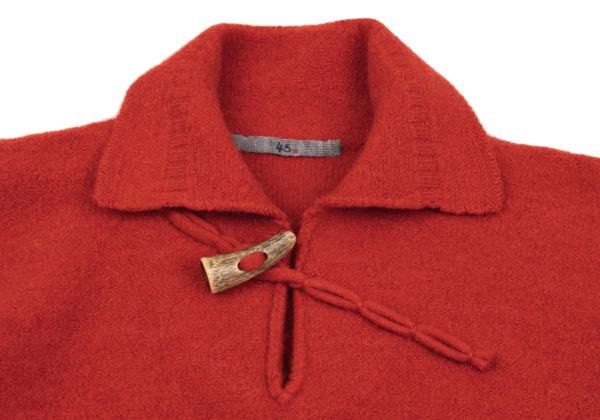 45rpm Alpaca Wool Toggle Button Skipper Knit Red Size 3