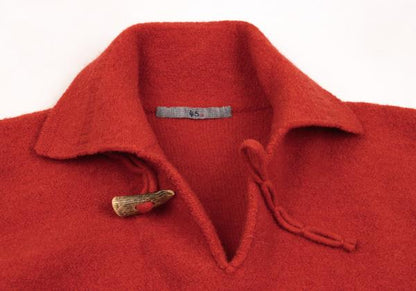 45rpm Alpaca Wool Toggle Button Skipper Knit Red Size 3
