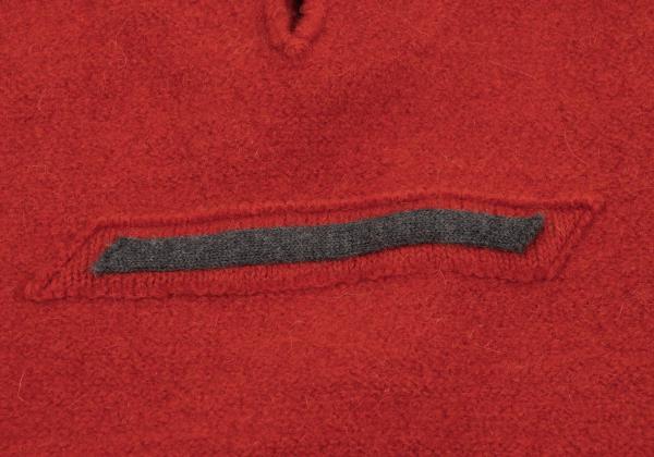 45rpm Alpaca Wool Toggle Button Skipper Knit Red Size 3