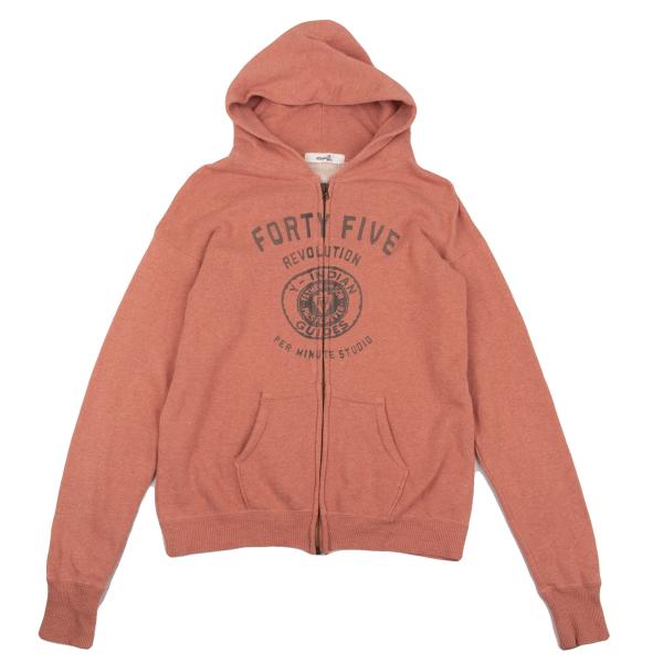 45rpm& Cotton Front Print Zip Hoodie Pink Size 4