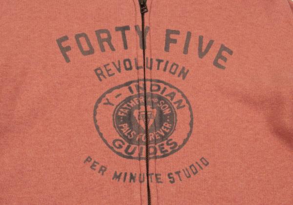 45rpm& Cotton Front Print Zip Hoodie Pink Size 4