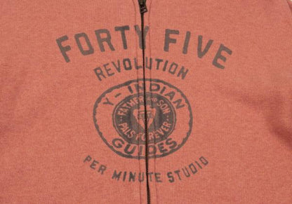 45rpm& Cotton Front Print Zip Hoodie Pink Size 4