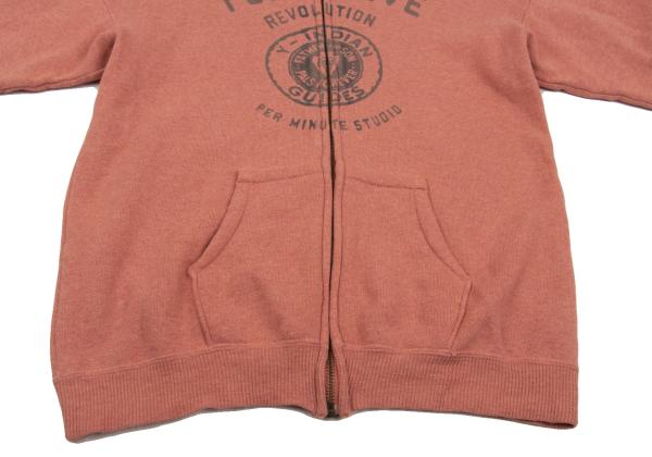 45rpm& Cotton Front Print Zip Hoodie Pink Size 4