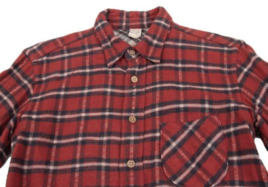 45rpm DASH Red Multi Plaid Cotton Flannel Shirt Size 2