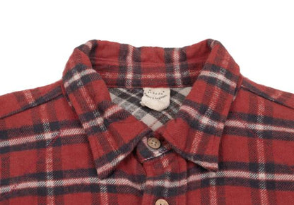 45rpm DASH Red Multi Plaid Cotton Flannel Shirt Size 2