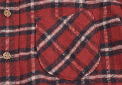 45rpm DASH Red Multi Plaid Cotton Flannel Shirt Size 2