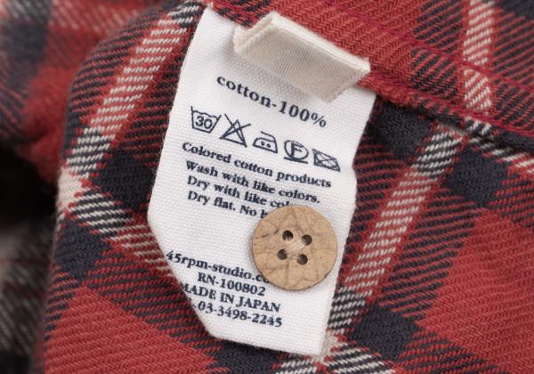 45rpm DASH Red Multi Plaid Cotton Flannel Shirt Size 2