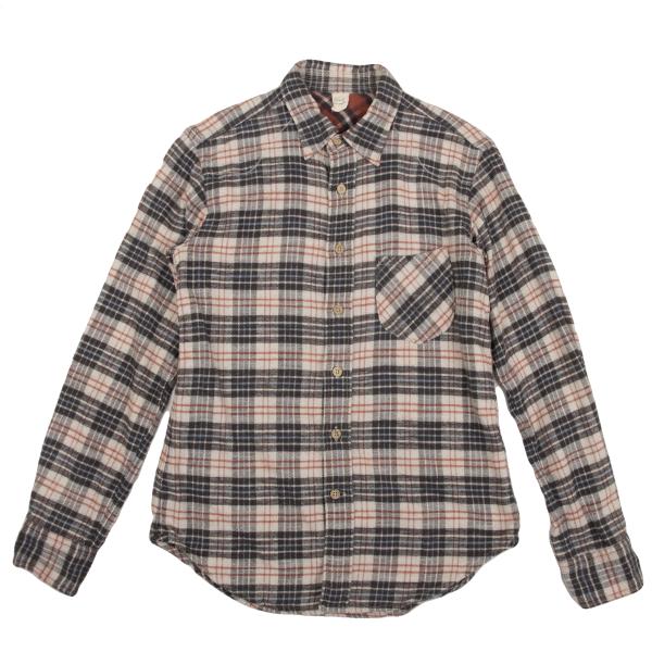 45rpm DASH Ecru Multi Cotton Flannel Overcheck Shirt Size 2
