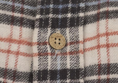 45rpm DASH Ecru Multi Cotton Flannel Overcheck Shirt Size 2