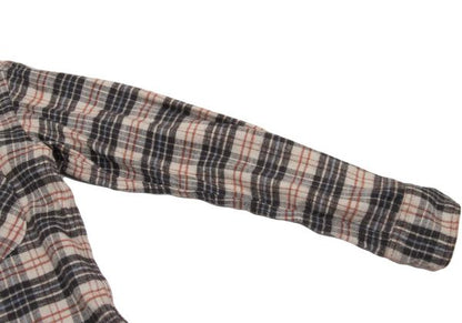 45rpm DASH Ecru Multi Cotton Flannel Overcheck Shirt Size 2