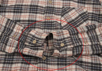 45rpm DASH Ecru Multi Cotton Flannel Overcheck Shirt Size 2