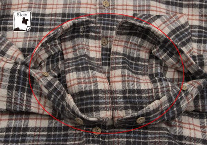 45rpm DASH Ecru Multi Cotton Flannel Overcheck Shirt Size 2