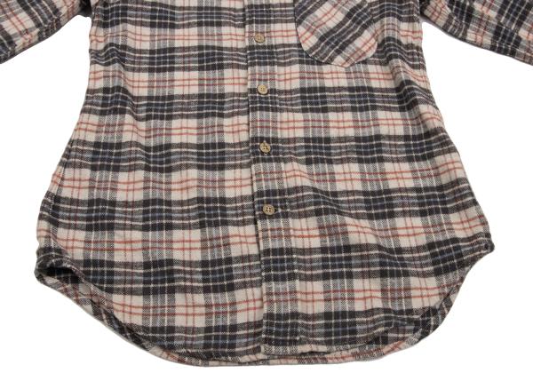45rpm DASH Ecru Multi Cotton Flannel Overcheck Shirt Size 2
