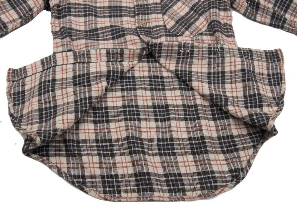 45rpm DASH Ecru Multi Cotton Flannel Overcheck Shirt Size 2